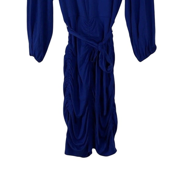 DKNY Blue Ruched Sides Knit Dress Size 2 NWT - Picture 3 of 4
